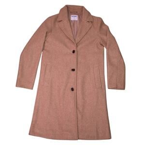Old Navy CAR COAT Old Money Pea Coat 3 Button Overcoat - Camel Beige - Women XS